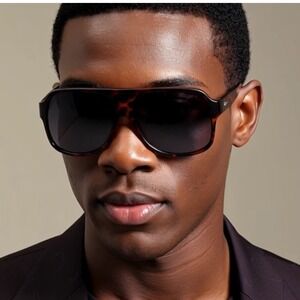 Men Sunglasses Dark Black UV400 Protection Lens Fashion Light Weight Elegant New